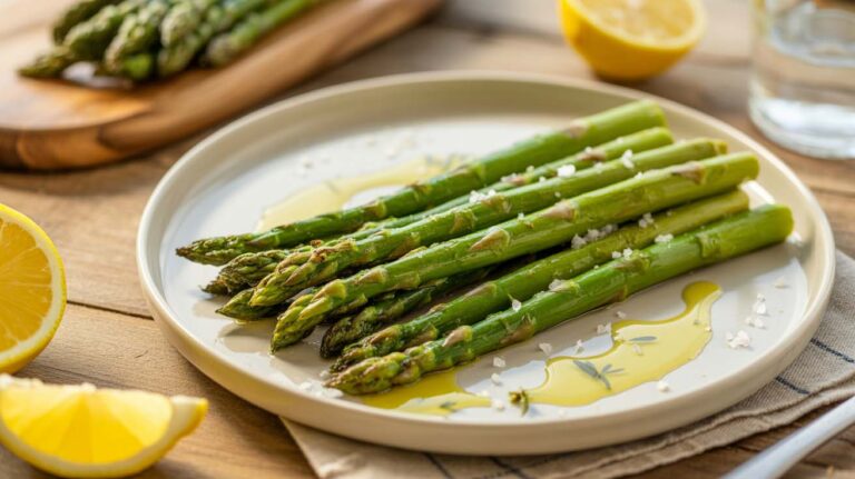 esparragos verdes a la plancha | plato claro