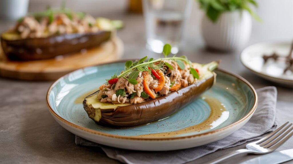 berenjenas rellenas de atun | preparacion