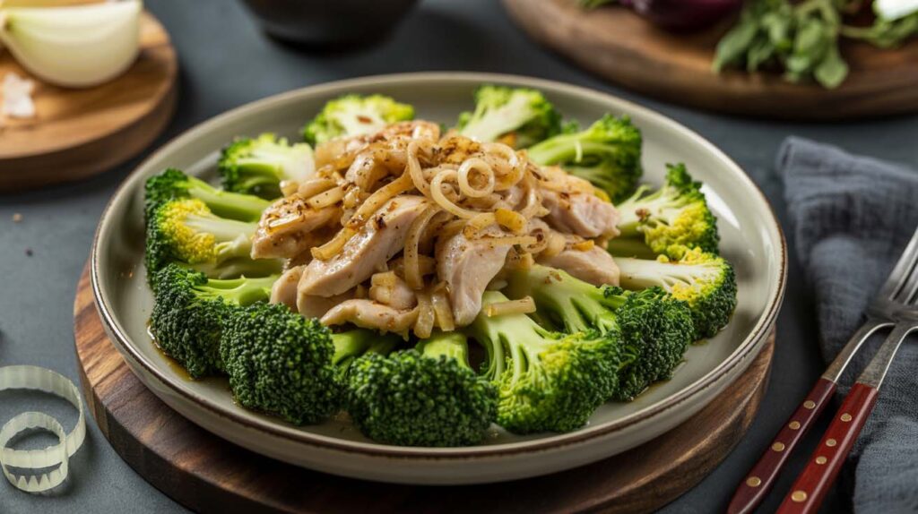 Brocoli y pollo salteados con salsa y especias | recetas con brocoli